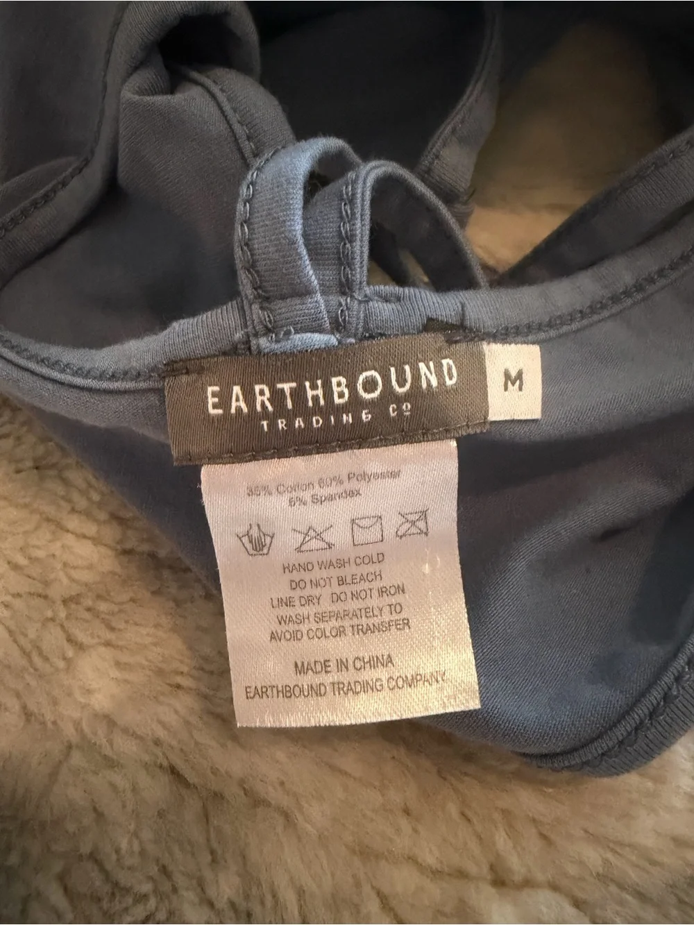 EARTHBOUND Slate Blue Strappy Ladder-Back Crop Top
